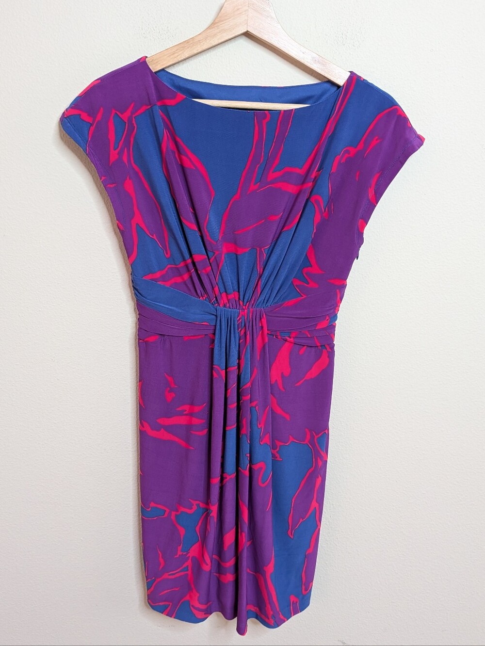 Jones New York Blue Purple Pink Abstract Print Dress Size 4